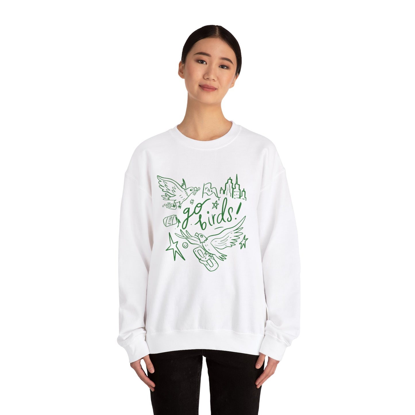 Go Birds! Unisex Heavy Blend™ Crewneck Sweatshirt - Casual Comfort for Fans