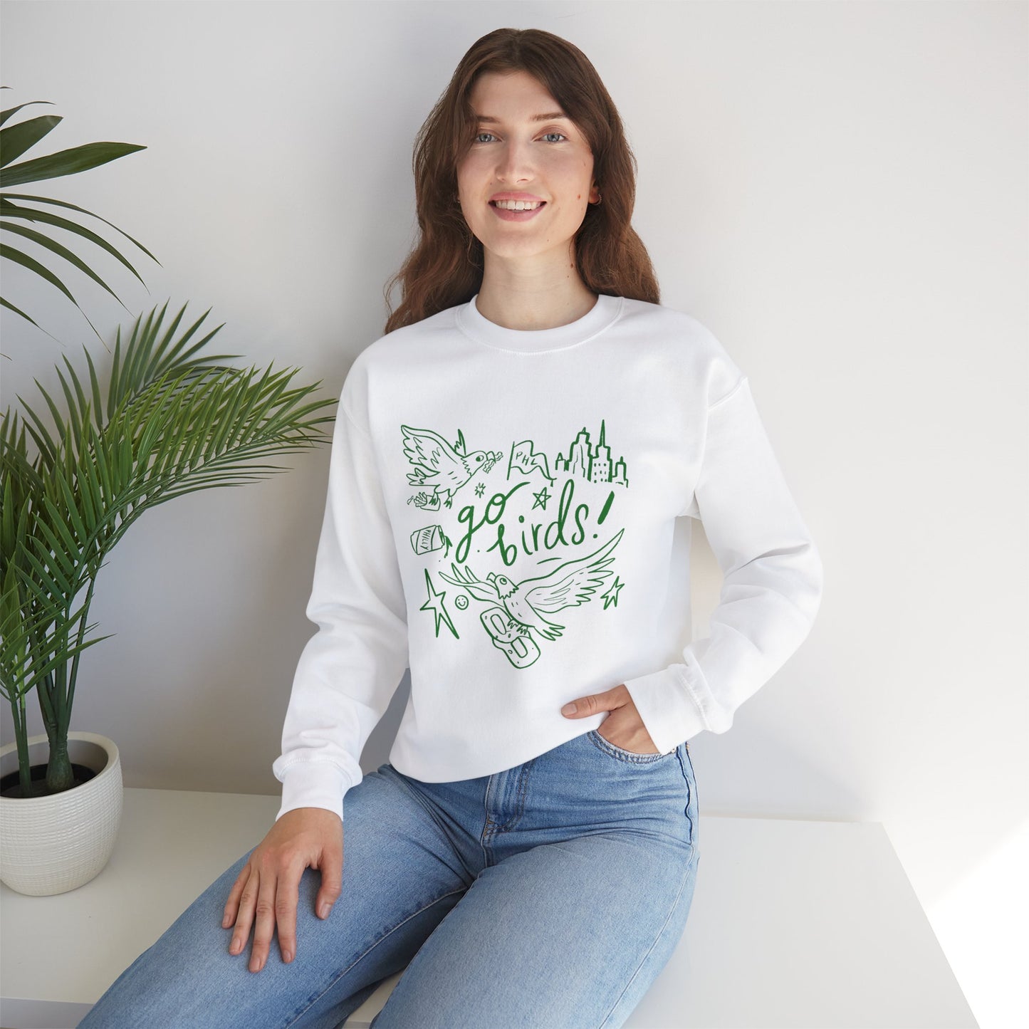 Go Birds! Unisex Heavy Blend™ Crewneck Sweatshirt - Casual Comfort for Fans