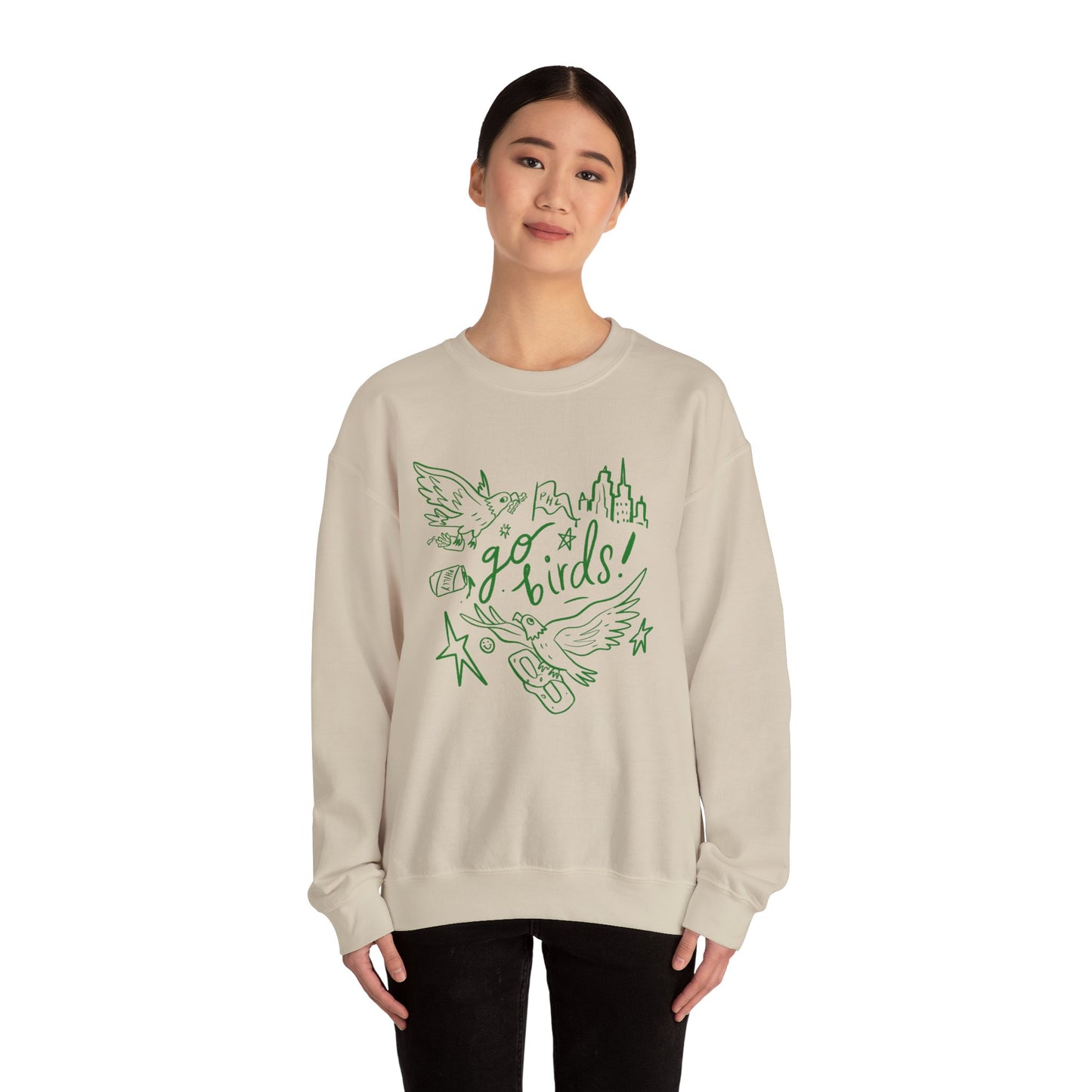 Go Birds! Unisex Heavy Blend™ Crewneck Sweatshirt - Casual Comfort for Fans